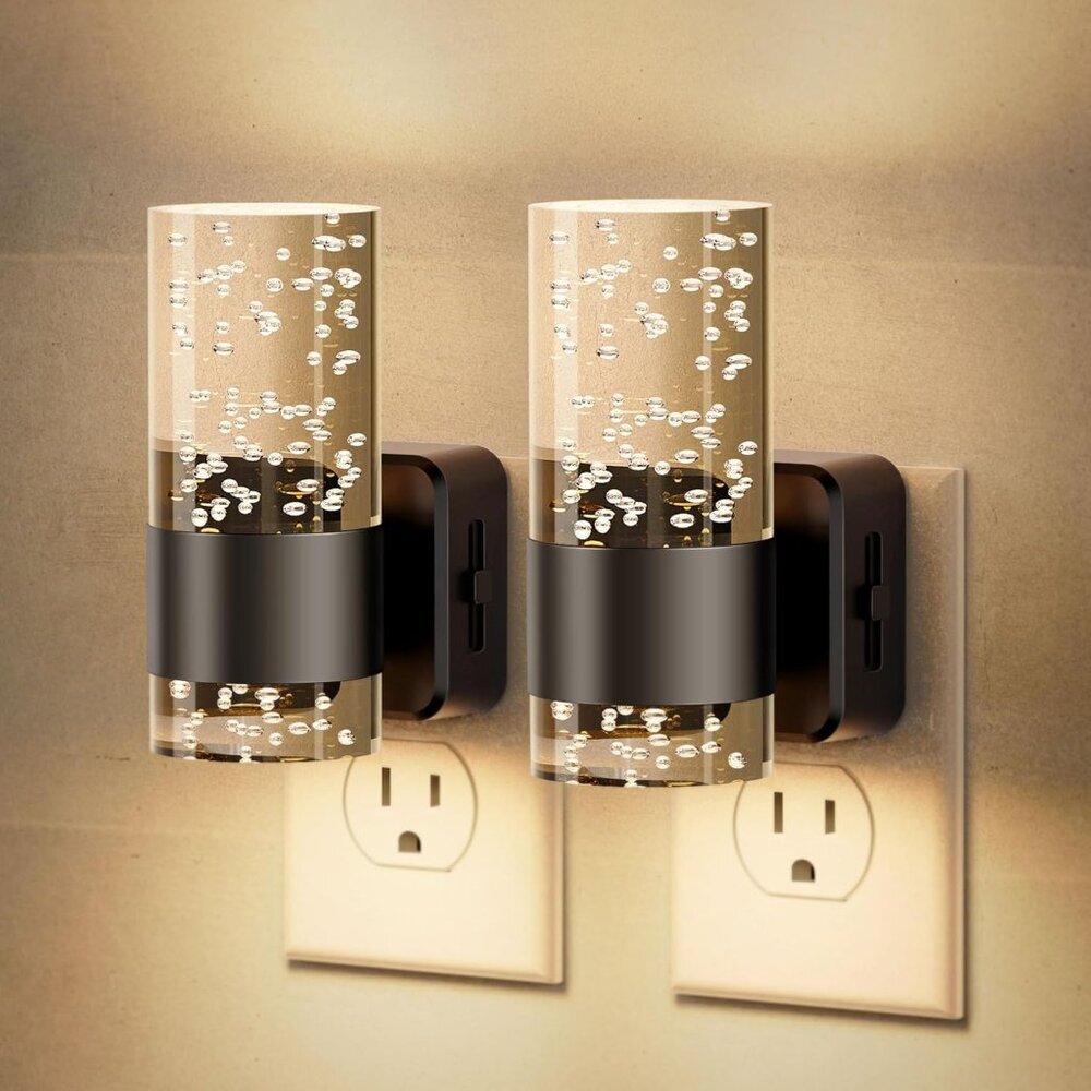 Night Light, Night Lights Plug into Wall,2 Pack 3000K LED Nightlight with 0-100L